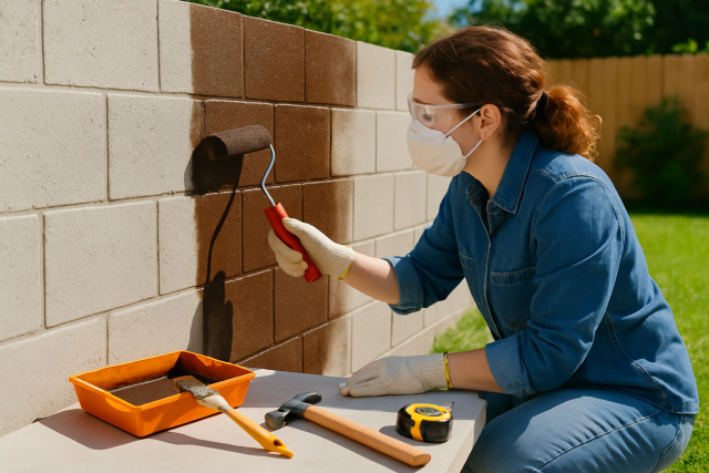 Simple Tools Needed for How to Stain Concrete Blocks