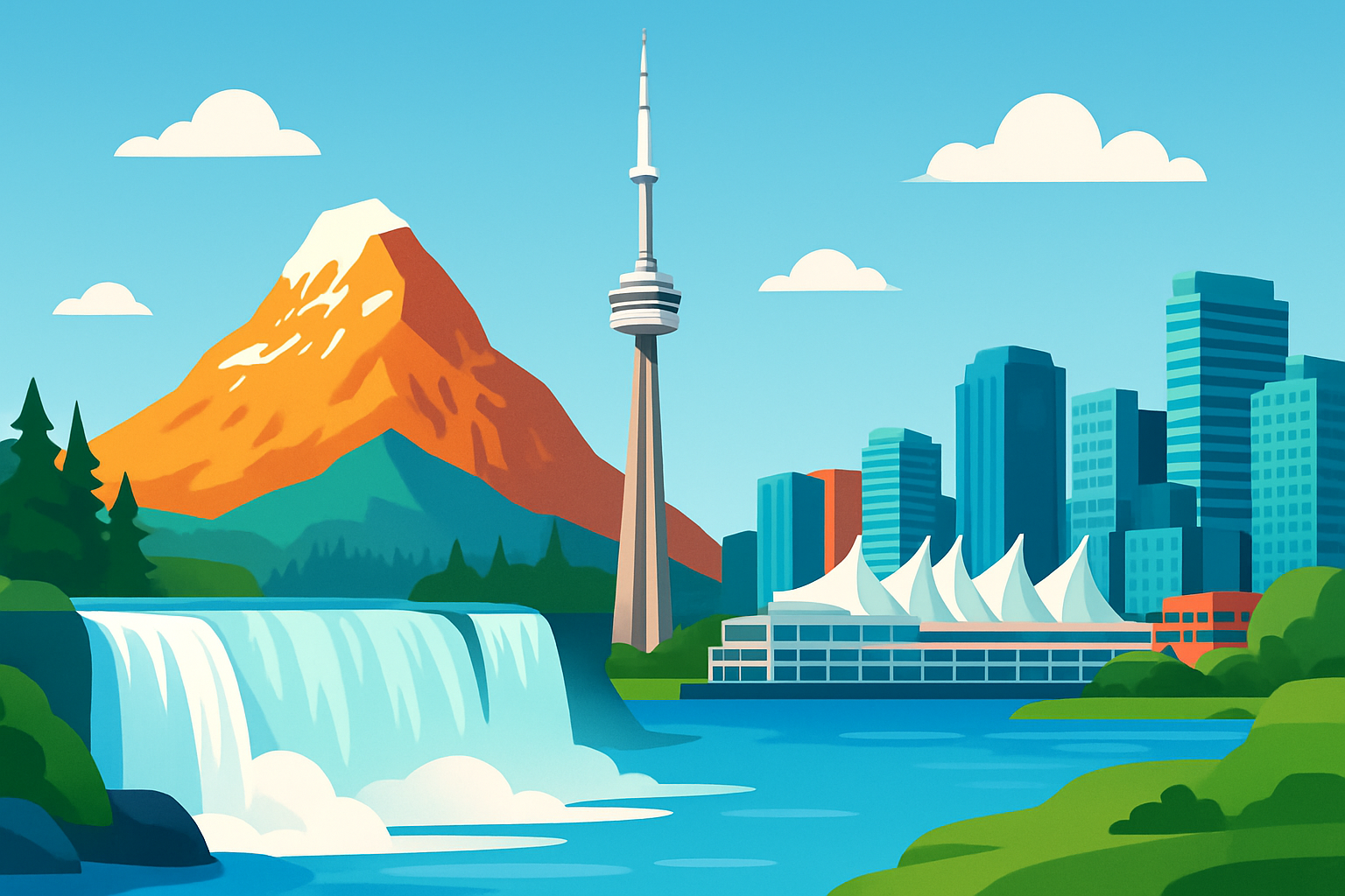 A collage showcasing iconic Canadian destinations perfect for any budget traveler
