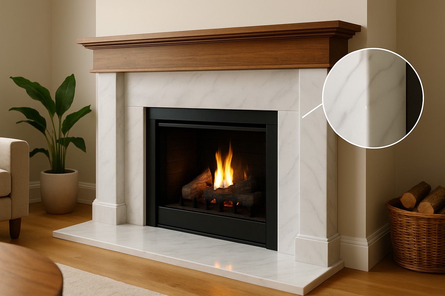 How to Repair Chips in Marble Fireplace with Wood Mantel Fast