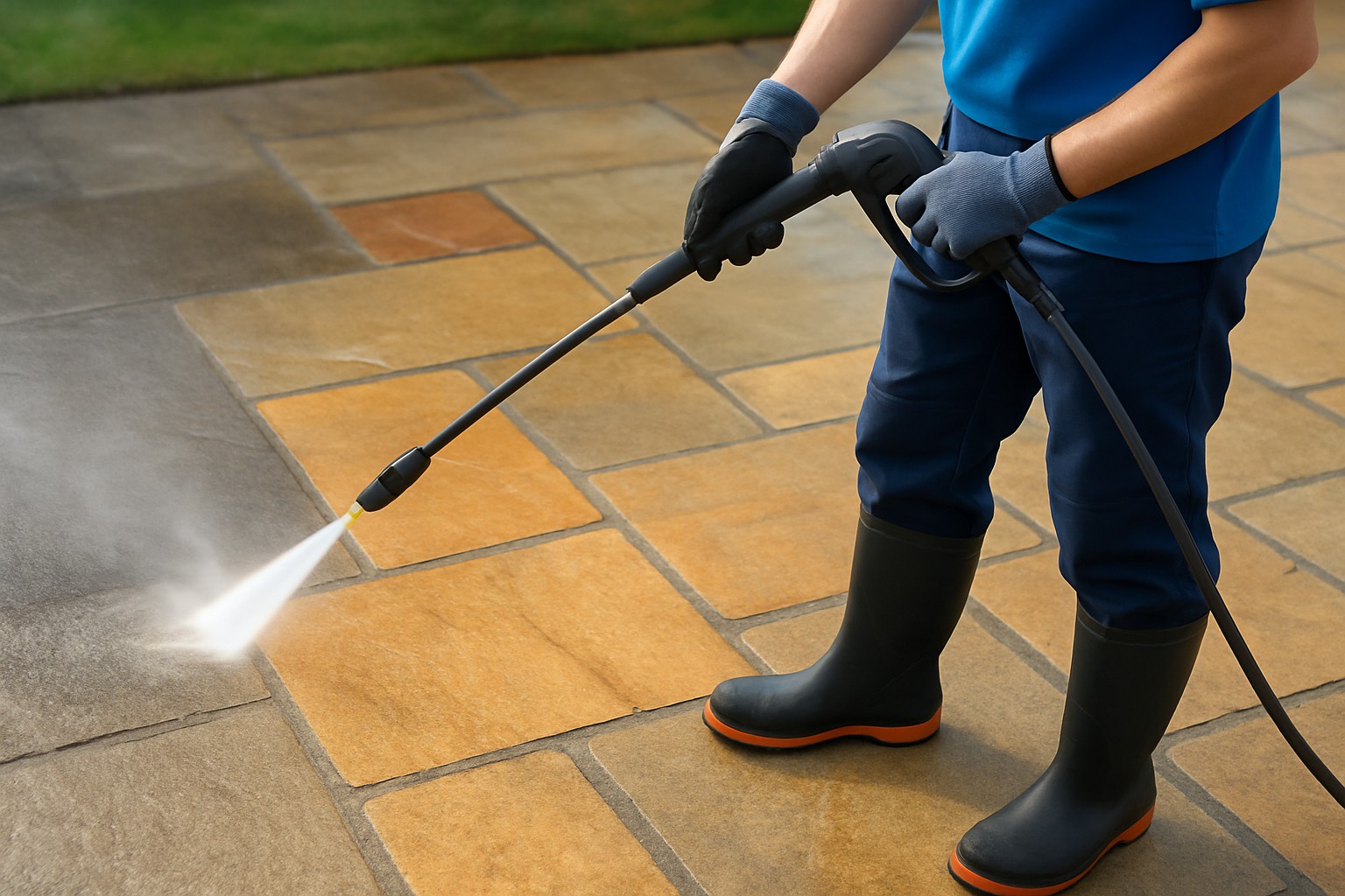Pressure Washing Stone Without Damage or Staining
