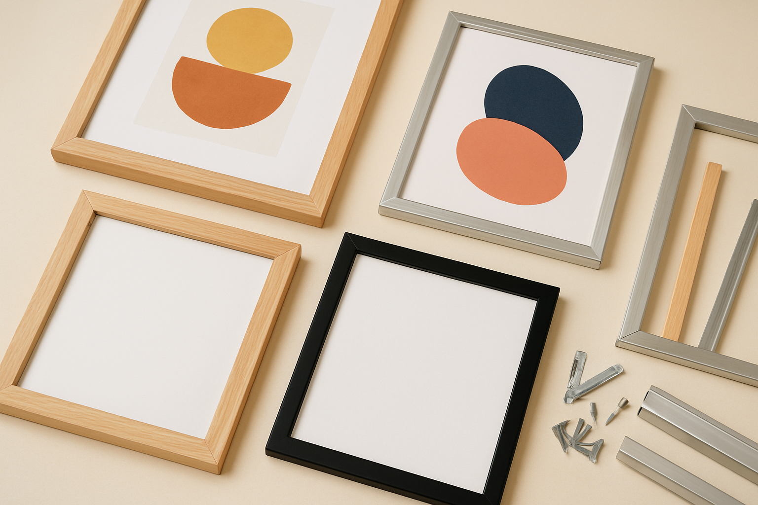 Various framing options for posters including custom frames, ready-made, and DIY kits.