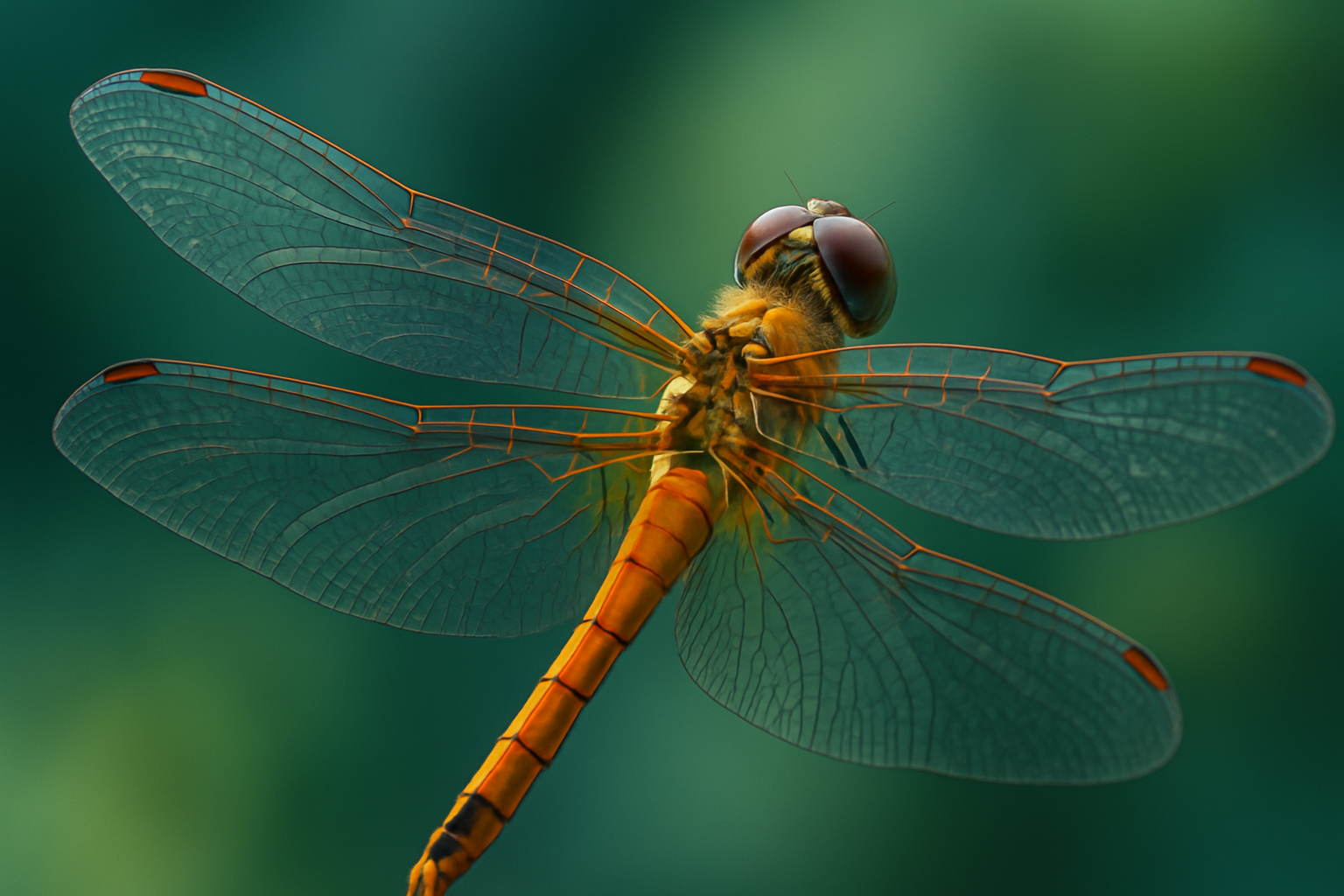 Detailed anatomy of a dragonfly wing highlighting its fragile vein structure and membrane